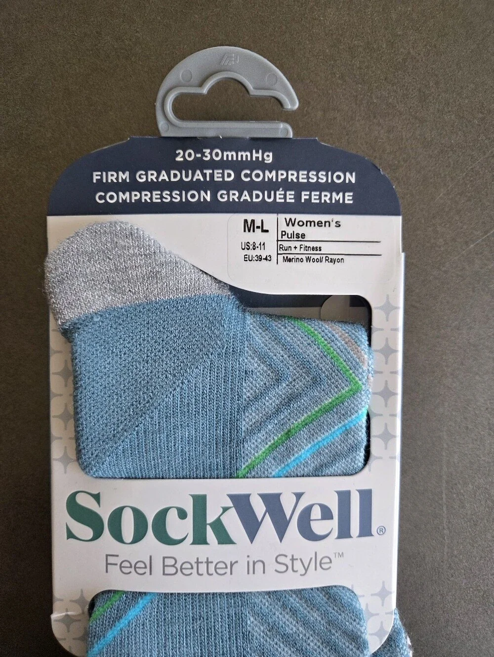 Stockwell Womens Pulse Knee High Merino Wool Compression Socks Size M/L NWT